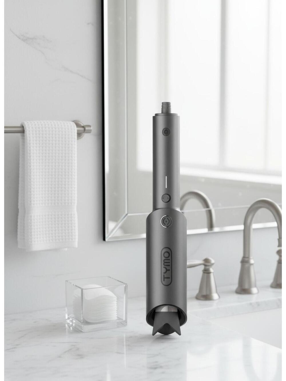 TYMO 1.2 Inch CurlPro Hair Curler Automatic Rotating Curling Wand Grey - New